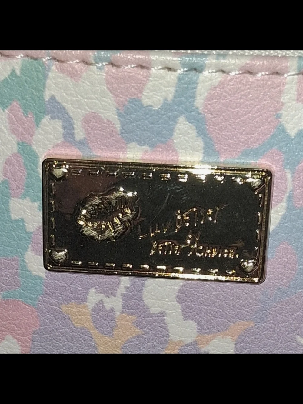 Betsey Johnson Pastel Leopard Print Wristlet Bag With Shoulder Strap